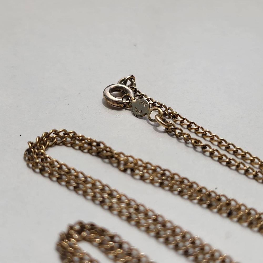 12K Gold Filled Diamond Heart Locket Necklace Vintage Etched Floral - Picture 3 of 10